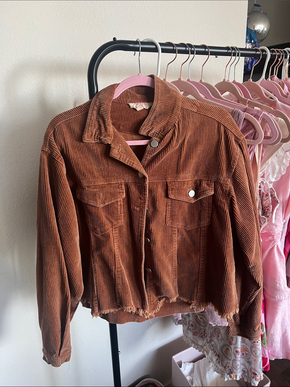 Corduroy Crop Jacket in Brown